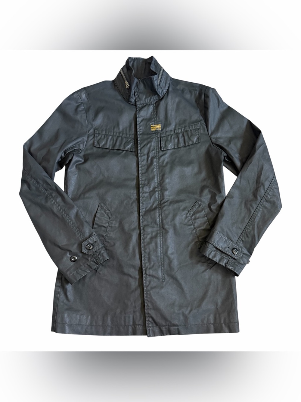 VTG G-Star Raw Men’s Airco Military Jacket Sz M Waxed Coated Black Canvas EUC